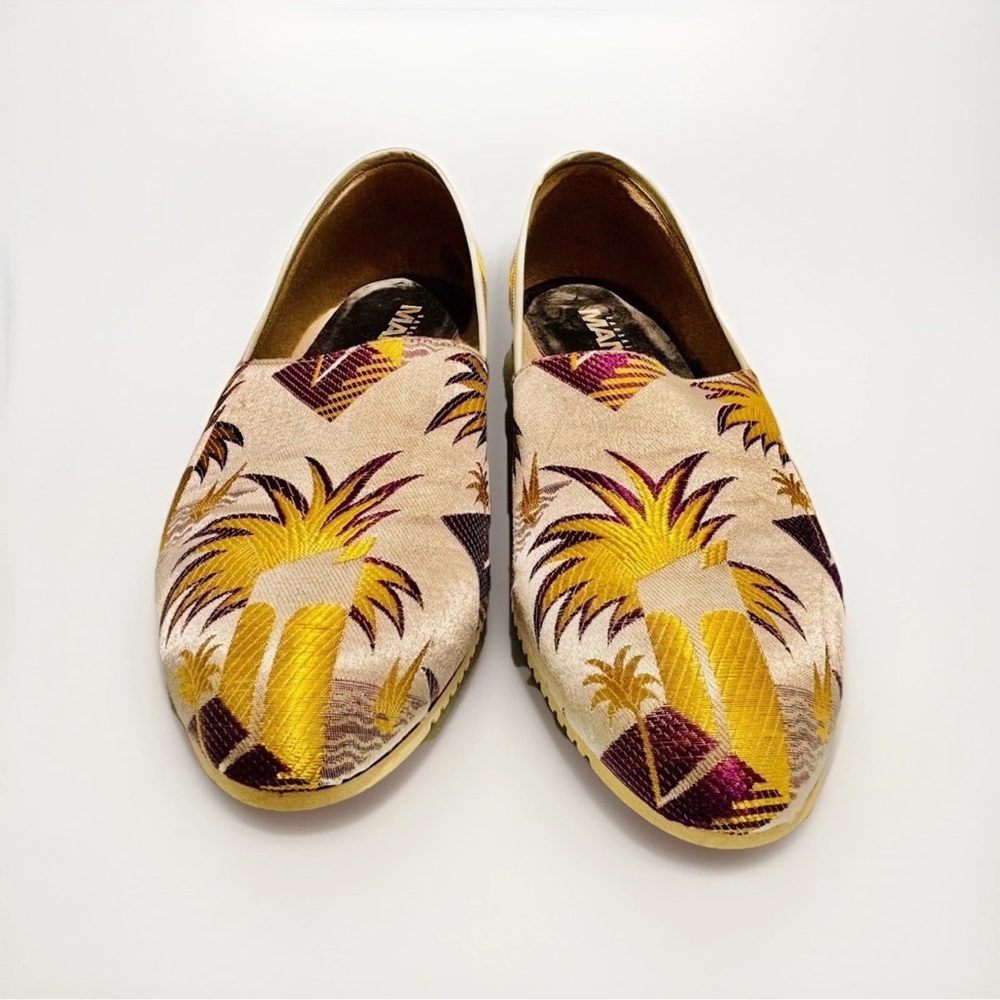Kansai Men Yamamoto Embroidered Loafers Tropical Print Pineapple Sz 10.5 - Picture 4 of 8